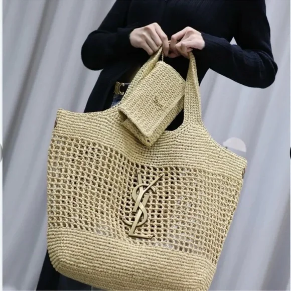 Elegant Tan Crochet Women's Bag - Picture 2 of 16